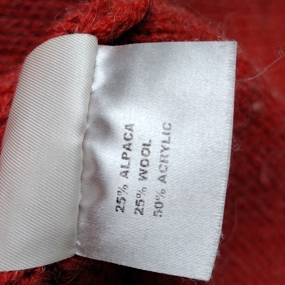 Ness Scotland Clothing Orange Alpaca Wool Cowl Neck Long Sleeve Pullover Sweater - Picture 5 of 14